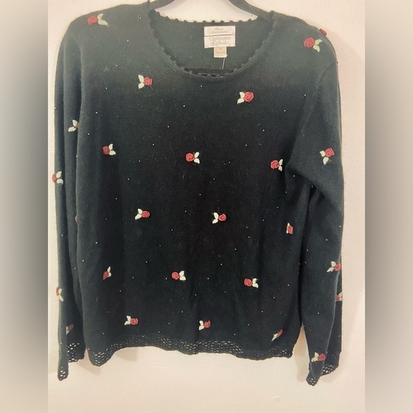 Christopher & Banks Sweaters - NWT Christopher Banks Angora Silk Sweater Hand Embroidered Feminine Dainty Sz M